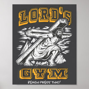 Poster Vintage Jésus Banc de Presse de Gym du Seigneur Fa