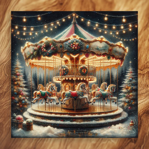Poster Vintage Joyeux-Go-Round Noël