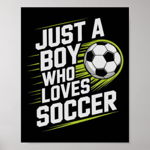 Poster Vintage Juste un garçon qui aime jouer au football
