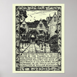 Poster Vintage Kelmscott Manor par William Morris
