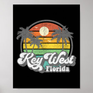 Poster Vintage Key West Floride Keys Rétro Années 70 Plag