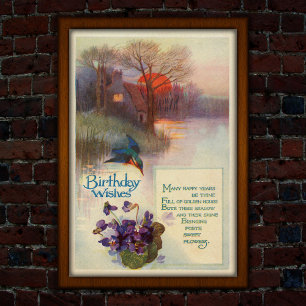 Poster Vintage Kingfisher 1917 Heures d'or