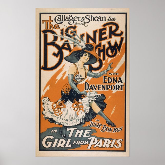 Poster Vintage La Fille De Paris (Devant)