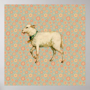 Poster Vintage Lamb Art