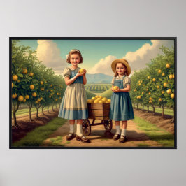 Poster vintage Lemon Orchard Children