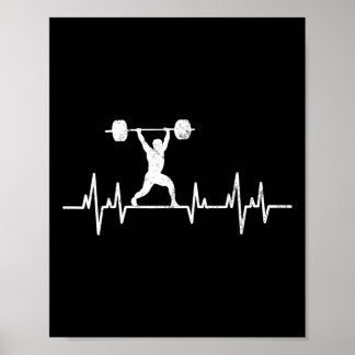 Poster Vintage levage Powerlifting Bodybuilding Heartbea