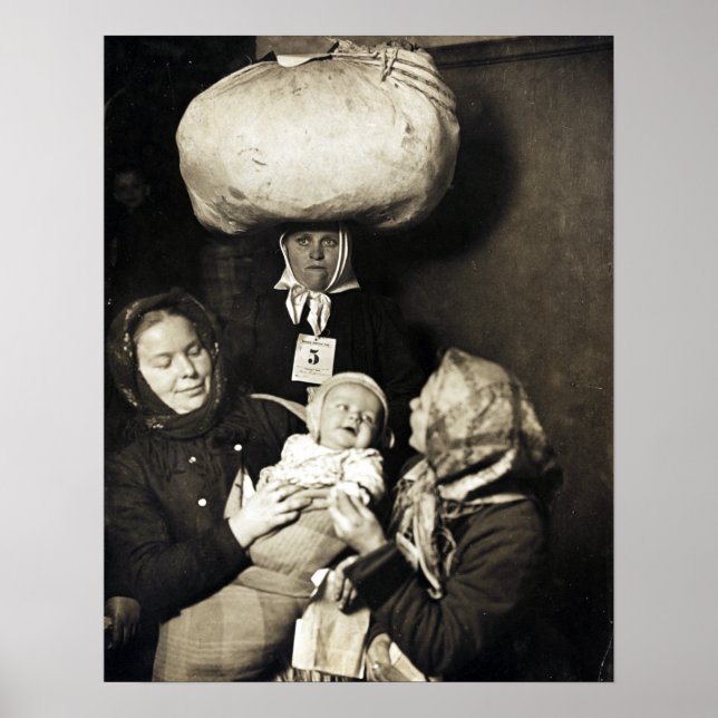 Poster Vintage Lewis Hine slave femmes et bébé (Devant)