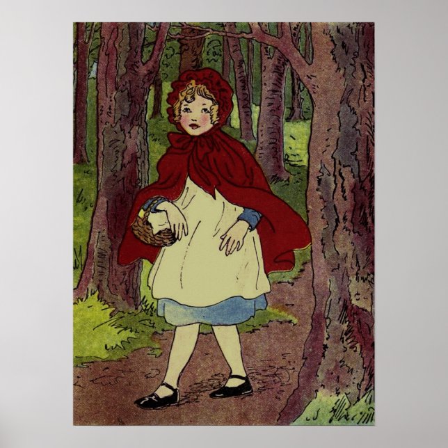 Poster Vintage Little Red Riding livre d'art (Devant)