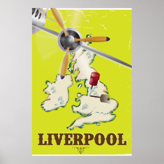 Poster vintage Liverpool Travel (Devant)