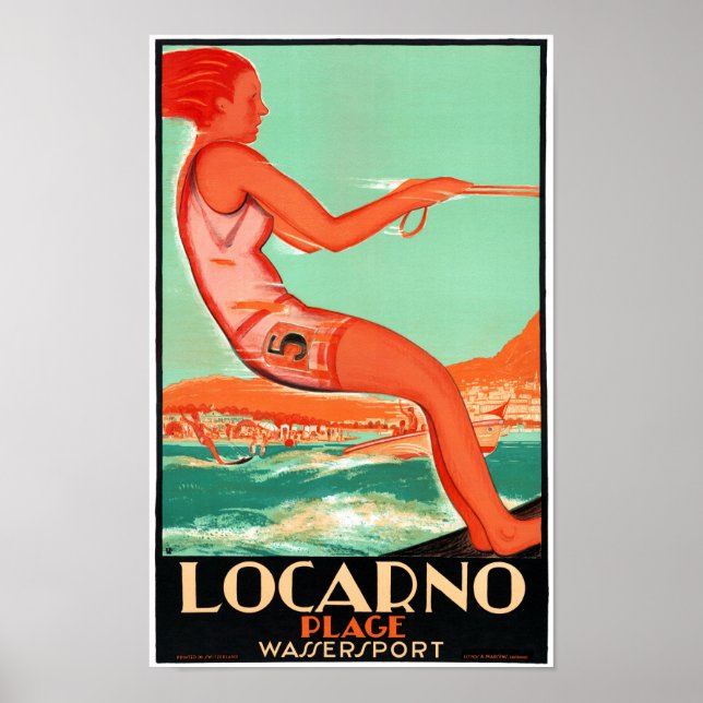 Poster vintage Locarno Suisse restauré (Devant)
