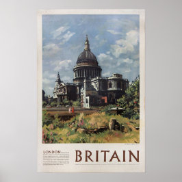 Poster Vintage London's St. Paul's Cathedral Travel
