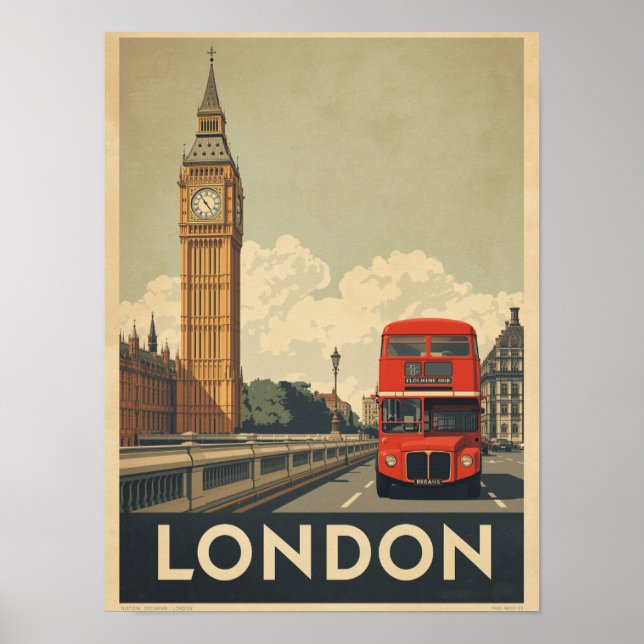 Poster Vintage Londres Travel (Devant)