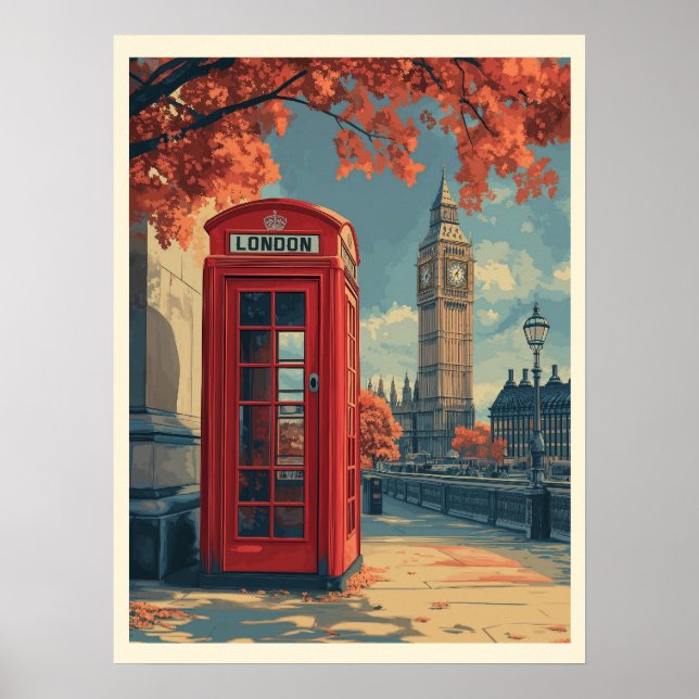 Poster Vintage Londres Travel (Devant)