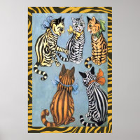 Poster vintage Louis Wain Cat Pals Imprimer