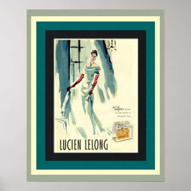 Poster vintage Lucien Lelong (Devant)