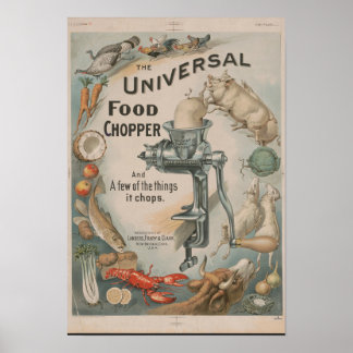 POSTER VINTAGE L'UNIVERSEL ALIMENTAIRE CHOPPER DECO POSTE
