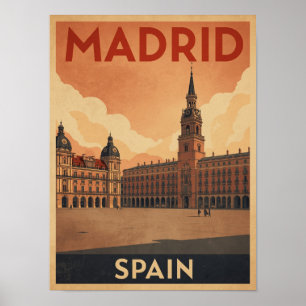 Poster Vintage Madrid Travel