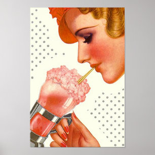 Poster vintage Mag Cover Soda Fountain fraise de l
