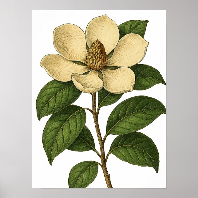 Poster Vintage Magnolia (Devant)