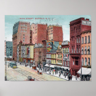 Poster Vintage Main St Postcard 