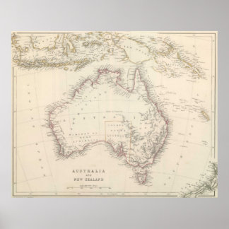 Poster Vintage map of Australia
