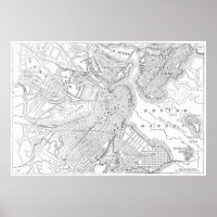 Vintage Map of Boston