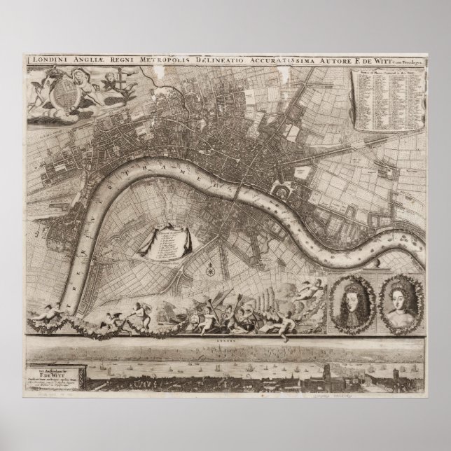 Poster Vintage Map of London (Devant)