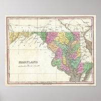 Vintage Map of Maryland