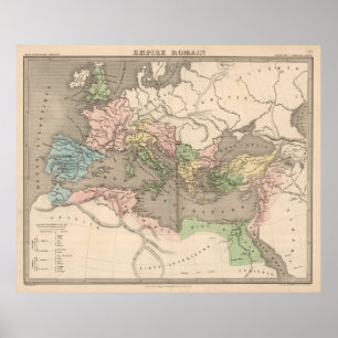 Poster Vintage Map of The Roman Empire (1838)