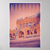 Poster vintage Marathon Texas Travel