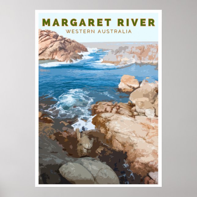 Poster vintage - Margaret River, Australie occiden (Devant)