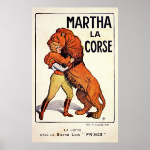 Poster Vintage Martha La Corse Lion Tamer