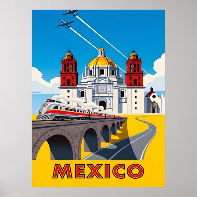 Poster Vintage Mexico travel (Devant)