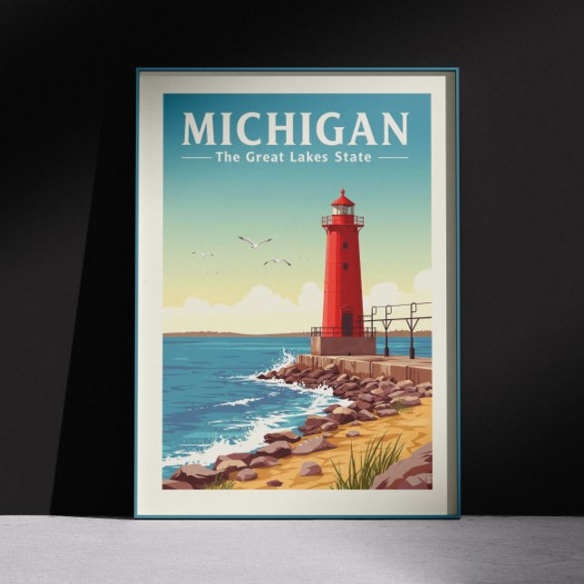 Poster Vintage Michigan (Créateur téléchargé)