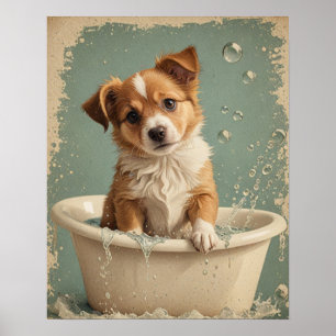 Poster Vintage mignon chien