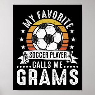 Poster Vintage Mon Joueur de Foot Favori M'appelle Mamie 