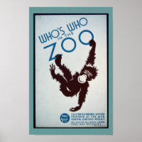 Poster vintage Monkey Zoo