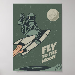 Poster vintage Moon Travel