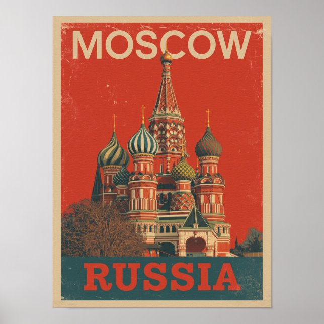 Poster Vintage Moscou (Devant)