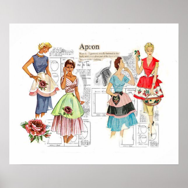 Poster vintage Motif de couture d'aire (Devant)