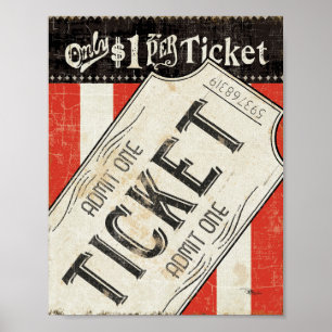 Poster Vintage Movie Ticket