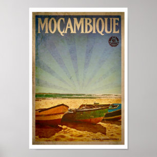 Poster vintage Mozambique Beach Travel