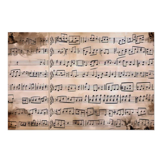 Poster Vintage Music Sheet (Devant)