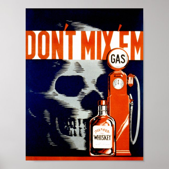 Poster vintage - Ne pas mélanger Em - crâne - CANV (Devant)