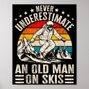 Poster Vintage N'est Jamais Sous-Estimer Un Vieil Homme S