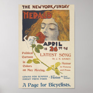 Poster vintage New York Sunday Herald Cover