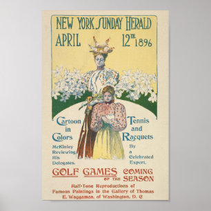 Poster vintage New York Sunday Herald Cover