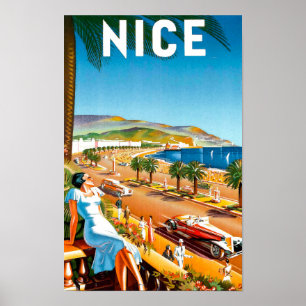 Poster vintage Nice France Travel