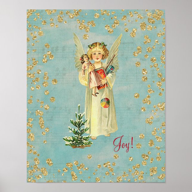 Poster Vintage Noël Angel Joie (Devant)