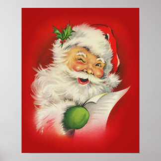 Poster Vintage Noël Père Noël